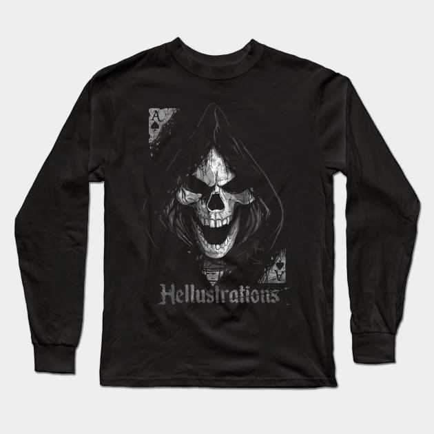 The Ace Of Spades Long Sleeve T-Shirt by Hellustrations